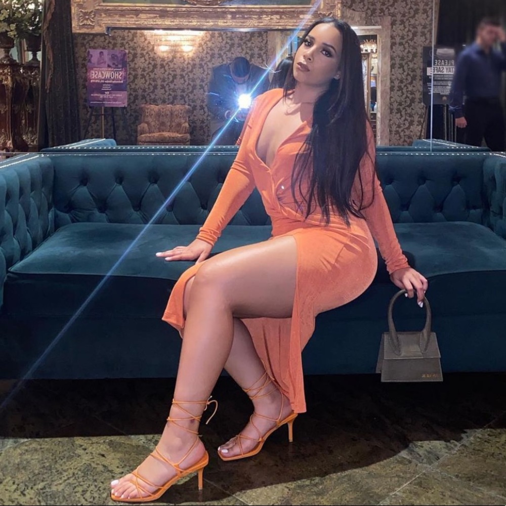 Orange Slit dress
